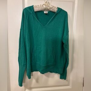 Cabi Kelly Green"Hop To"Hoodie Pullover Sweater-Large-Style 5804-Side Hem Slits